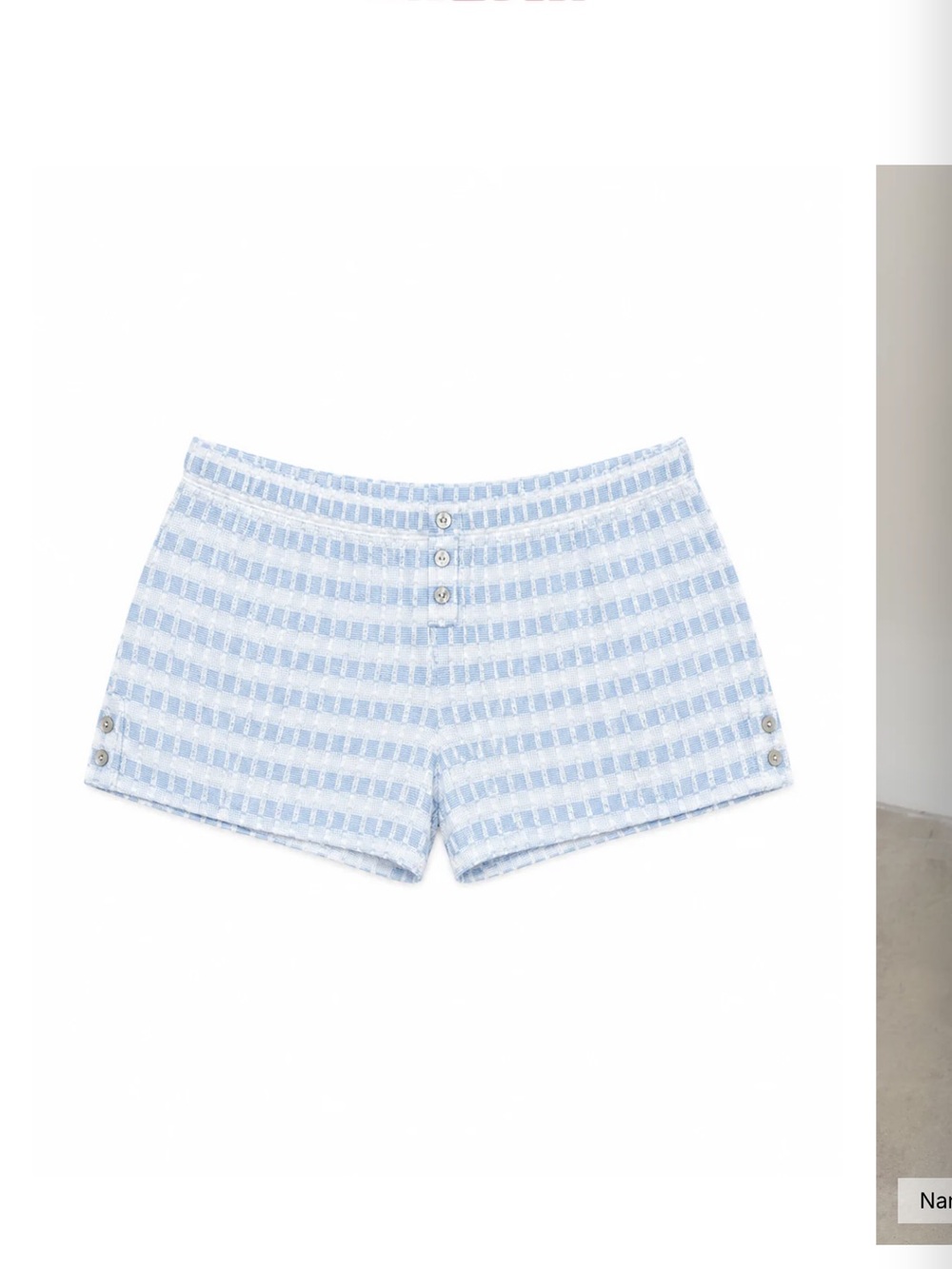 High-Waist Light Blue Striped Women’s Shorts